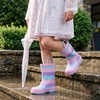image:imageStelle Kids Rain Boots for Boys Girls Outdoor Play and Rainy DaysCotton Candy Stripe