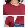 image:imageStelle Women Cotton T Shirts Short Sleeve Basic Tees Casual Boxy Crop TopsBurgundy