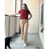 image:imageStelle Women Cotton T Shirts Short Sleeve Basic Tees Casual Boxy Crop TopsBurgundy
