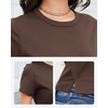 image:imageStelle Women Cotton T Shirts Short Sleeve Basic Tees Casual Boxy Crop TopsCoffee