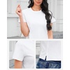 image:imageStelle Women Cotton T Shirts Short Sleeve Basic Tees Casual Boxy Crop TopsWhite
