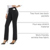 image:imageStelle Womens 30 Inch Straight Leg Work Pants Stretch Business CasualBlack2