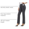 image:imageStelle Womens 30 Inch Straight Leg Work Pants Stretch Business CasualCharcoal2