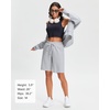 image:imageStelle Womens Cotton Bermuda Shorts 10 Sweat Shorts with Deep Pockets10 Light Grey