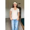 image:imageStelle Womens Modal Soft T Shirts Short Sleeve V Neck Basic TeeOat Milk