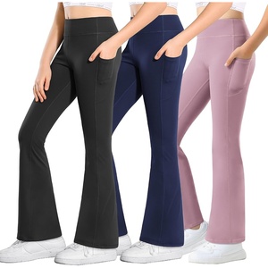 image:imageStelle Girls Flare Leggings with Pockets High Waisted Bootcut Yoga Pants13c3blackDusty LavenderNavy