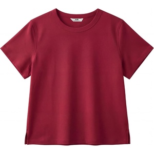 image:imageStelle Women Cotton T Shirts Short Sleeve Basic Tees Casual Boxy Crop TopsBurgundy