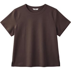 image:imageStelle Women Cotton T Shirts Short Sleeve Basic Tees Casual Boxy Crop TopsCoffee