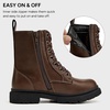 image:imageStelle Girls Combat Ankle Boots with Printed LaceUp and Side ZipperBrown