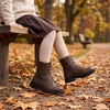 image:imageStelle Girls Combat Ankle Boots with Printed LaceUp and Side ZipperBrown
