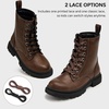 image:imageStelle Girls Combat Ankle Boots with Printed LaceUp and Side ZipperBrown