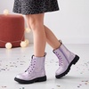 image:imageStelle Girls Combat Ankle Boots with Printed LaceUp and Side ZipperHolographic Lavender