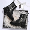 image:imageStelle Girls Combat Ankle Boots with Printed LaceUp and Side ZipperPatent Black Glitter