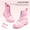 image:imageStelle Girls Combat Ankle Boots with Printed LaceUp and Side ZipperPink Ombre Glitter