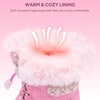 image:imageStelle Girls Snow Boots with Faux Fur Collar Kids Winter Warm BootBubblegum