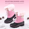 image:imageStelle Girls Snow Boots with Faux Fur Collar Kids Winter Warm BootBubblegum