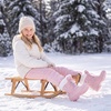 image:imageStelle Girls Snow Boots with Faux Fur Collar Kids Winter Warm BootLight Pink