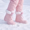 image:imageStelle Girls Snow Boots with Faux Fur Collar Kids Winter Warm BootLight Pink