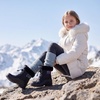 image:imageStelle Girls Snow Boots with Faux Fur Collar Kids Winter Warm BootRainbow Leopard
