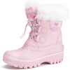 image:imageStelle Girls Snow Boots with Faux Fur Collar Kids Winter Warm BootLight Pink