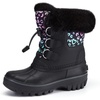 image:imageStelle Girls Snow Boots with Faux Fur Collar Kids Winter Warm BootRainbow Leopard