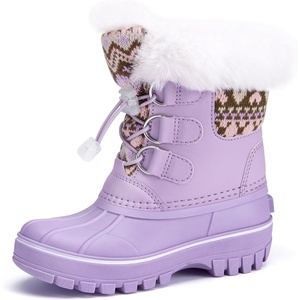 image:imageStelle Girls Snow Boots with Faux Fur Collar Kids Winter Warm BootLavender