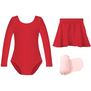 image:imageStelle Girls Ballet Leotards Dance Outfits with Skirt and Footed Tights04redlong Sleeve