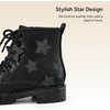 image:imageStelle Combat Boots for Girls Star Print Boots with Lace Up Side ZipperBlack