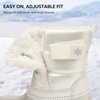 image:imageStelle Kids Snow Boots with hookamploop Girls Boys Winter Warm BootsWhite