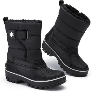 image:imageStelle Kids Snow Boots with hookamploop Girls Boys Winter Warm BootsBlack