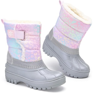image:imageStelle Kids Snow Boots with hookamploop Girls Boys Winter Warm BootsRainbow Leopard