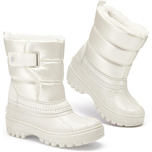 image:imageStelle Kids Snow Boots with hookamploop Girls Boys Winter Warm BootsWhite