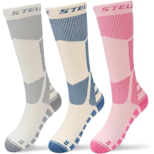 image:imageStelle Wool Ski Socks for Kids Men Women Winter Warm Knee High SocksPinkwhiteblue