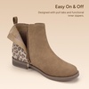 image:imageStelle Girls Ankle Boots Glitter Fall ShoesBrownleopard