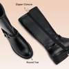 image:imageStelle Girls Knee High Boots with Side Zipper Riding BootsBlack