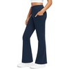 image:imageStelle Girls Fleece Lined Flare Leggings with Pockets Bell Bottom PantsA1navy