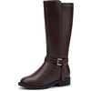 image:imageStelle Girls Knee High Boots with Side Zipper Riding BootsEspresso