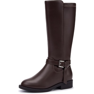 image:imageStelle Girls Knee High Boots with Side Zipper Riding BootsEspresso