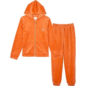 image:imageStelle Girls Velour Tracksuits Zip Up Hoodies Joggers with Pockets 515 YOrange