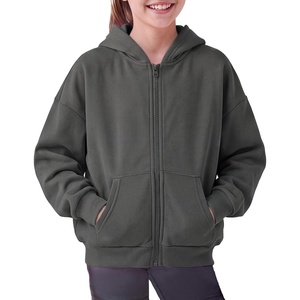 image:imageStelle Girls Zip Up Hoodie Kids Casual Fleece Sweatshirt with PocketCharcoal