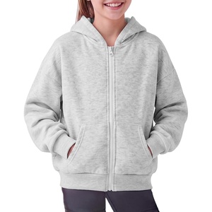 image:imageStelle Girls Zip Up Hoodie Kids Casual Fleece Sweatshirt with PocketLight Heather Grey