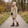 image:imageStelle Girls Combat Ankle Boots with Printed LaceUp Side ZipperBrown