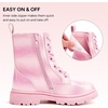 image:imageStelle Girls Combat Ankle Boots with Printed LaceUp Side ZipperPink Ombre Glitter