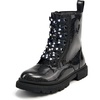 image:imageStelle Girls Combat Ankle Boots with Printed LaceUp Side ZipperPatent Black Glitter