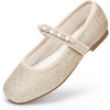image:imageStelle Girls Dress Shoes Beaded Mary Jane Flats for Flower GirlGold Glitter