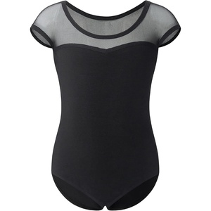 image:imageStelle Girls Ballet Leotards Cotton Mesh Cap Sleeve for Dance ClassBlack Mesh Cap Sleeves