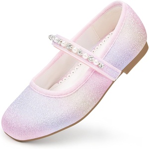 image:imageStelle Girls Dress Shoes Beaded Mary Jane Flats for Flower GirlRainbow