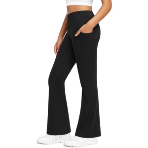 image:imageStelle Girls Fleece Lined Flare Leggings with Pockets Bell Bottom PantsA1black