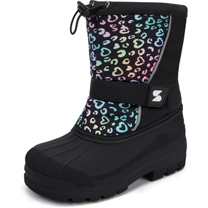 image:imageStelle Kids Snow Boots Boys Girls Waterproof Zipper Winter BootsRainbow Leopard