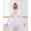 image:imageStelle Ballet Leotards for Girls Long Sleeve Dance Leotard with Sequin Tulle Tutu Skirt Toddler Ballerina OutfitWhite